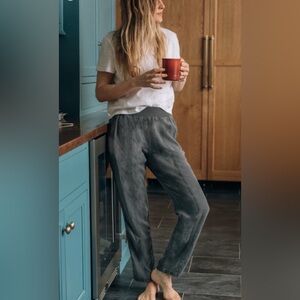 Faherty Arlie Day Pant Women’s Size L Faded Black Pull-On Joggers